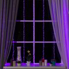 Гирлянда «Водопад» 2 × 1.5 м, IP20, прозрачная нить, 400 LED, свечение фиолетовое, 8 режимов, 220 В - Фото 1