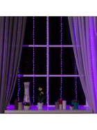 Гирлянда «Водопад» 2 × 1.5 м, IP20, прозрачная нить, 400 LED, свечение фиолетовое, 8 режимов, 220 В 187188 - фото 319916377