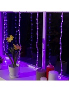 Гирлянда «Водопад» 2 × 1.5 м, IP20, прозрачная нить, 400 LED, свечение фиолетовое, 8 режимов, 220 В 187188 - фото 319916378