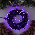 Гирлянда «Нить» 20 м, IP44, тёмная нить, 200 LED, свечение фиолетовое, 8 режимов, 220 В - Фото 1