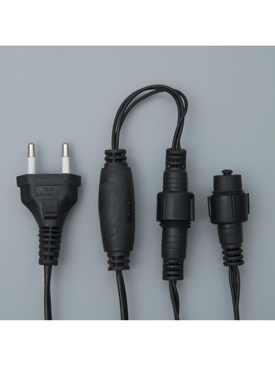 Гирлянда «Нить» 10 м, IP44, УМС, тёмная нить, 100 LED, свечение синее, 220 В