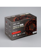 Гирлянда «Нить» 10 м, IP44, УМС, тёмная нить, 100 LED, свечение красное, 220 В 187246 - фото 319933168