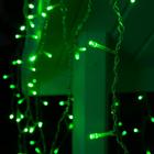 Гирлянда «Бахрома» 4 × 0.6 м, IP44, прозрачная нить, 180 LED, свечение зелёное, 8 режимов, 220 В - фото 8210898