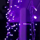Гирлянда «Бахрома» 4 × 0.6 м, IP44, прозрачная нить, 180 LED, свечение фиолетовое, 8 режимов, 220 В - Фото 3