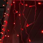Гирлянда «Бахрома» 3 × 0.6 м, IP44, УМС, прозрачная нить, 160 LED, свечение красное, 220 В - Фото 2