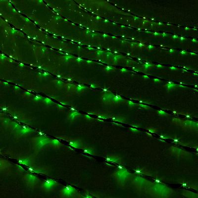 Гирлянда "Водопад" 2 х 1.5 м , IP44, тёмная нить, 400 LED, свечение зелёное, 8 режимов, 220 В