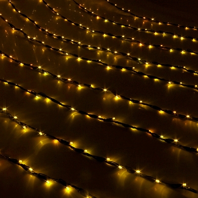 Гирлянда "Водопад" 2 х 1.5 м , IP44, тёмная нить, 400 LED, свечение жёлтое, 8 режимов, 220 В