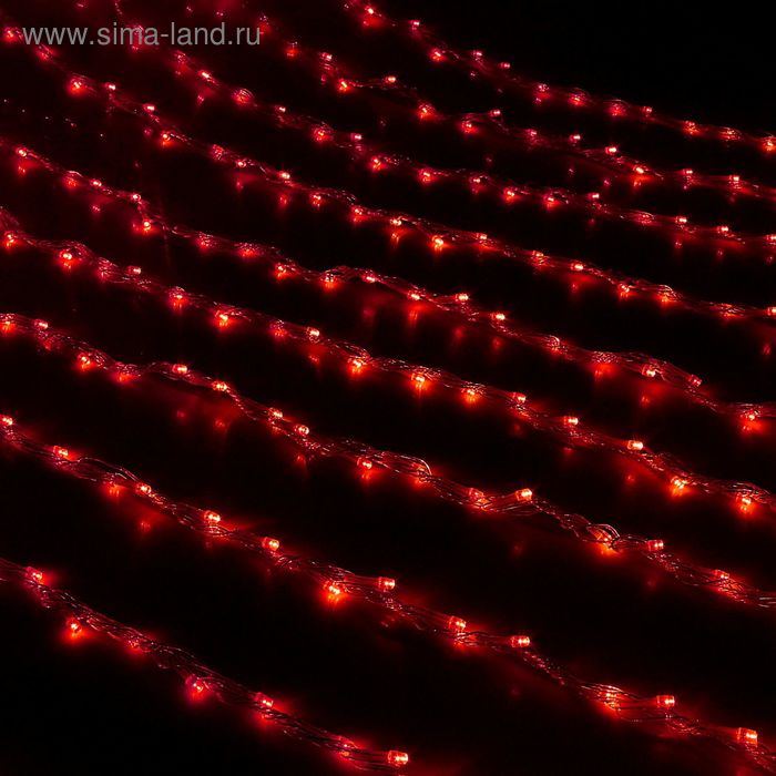 Гирлянда "Дождь" улич. Ш:2 м, В:3 м, Н.С. LED-800-220V, контр. 8 р, КРАСНЫЙ - Фото 1