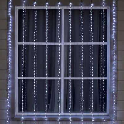 Гирлянда «Водопад» 2 × 3 м, IP44, УМС, прозрачная нить, 800 LED, свечение белое, 8 режимов, 220 В