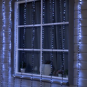 Гирлянда «Водопад» 2 × 3 м, IP44, УМС, тёмная нить, 800 LED, свечение белое, 8 режимов, 220 В