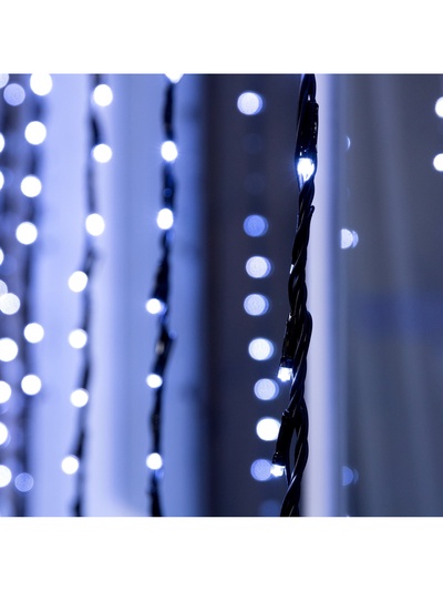 Гирлянда «Водопад» 2×3 м, IP44, УМС, тёмная нить, 800 LED, свечение белое, 8 режимов, 220 В