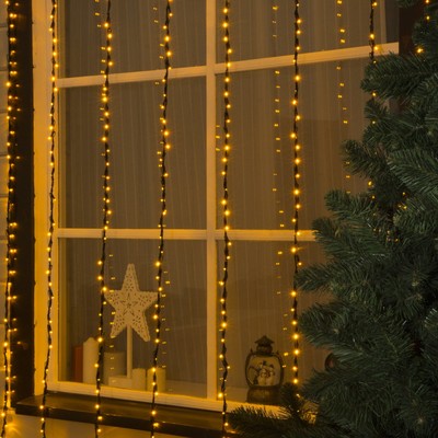 ВОДОПАД уличная, УМС, Ш:2 м, В:3 м, Н.Т. LED-800-220V, контроллер 8 режимов, ЖЕЛТЫЙ