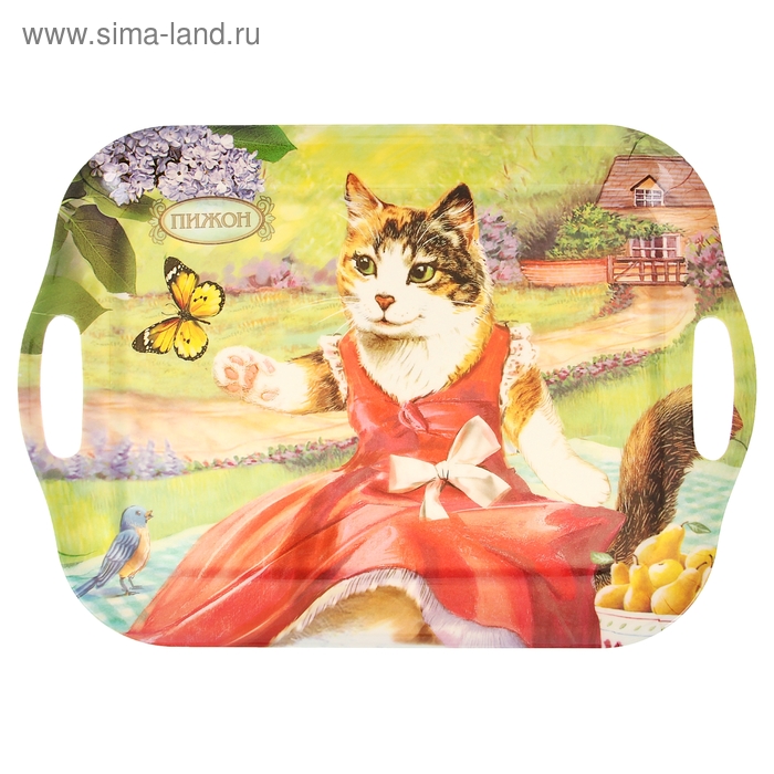 Поднос, серия "Трехцветная кошка", 30 х 40 см - Фото 1