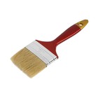 Кисть плоская ТУНДРА, натуральная щетина, пластиковая рукоятка, 3", 75 мм - Фото 7