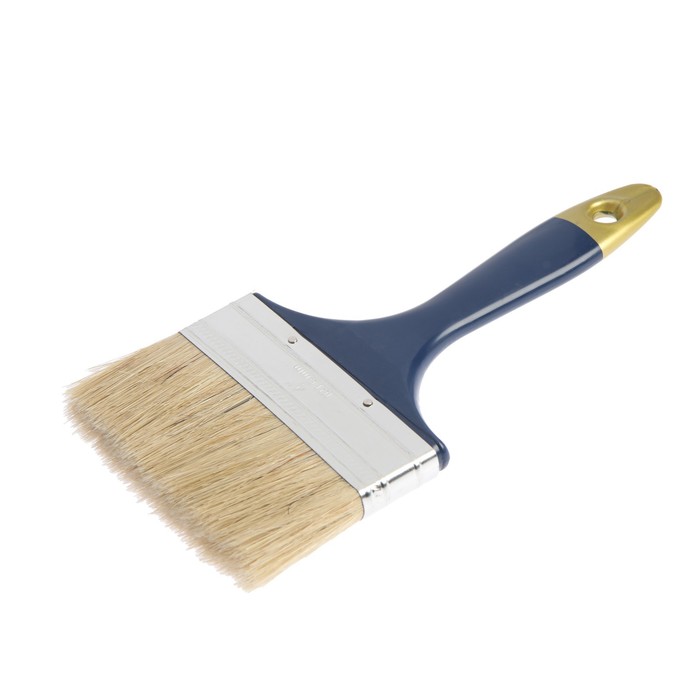 Кисть плоская ТУНДРА, натуральная щетина, пластиковая рукоятка, 4, 100 мм