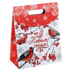 Пакет подарочный «Снегири», 18 × 23 см - Фото 1