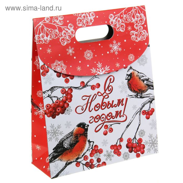 Пакет подарочный «Снегири», 26 × 32 см