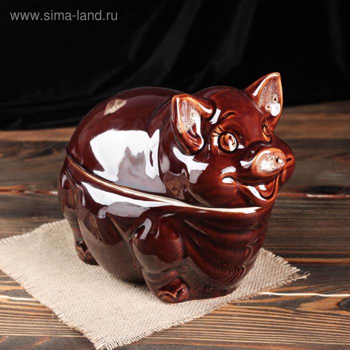 Горшок духовой "Поросенок" 2 л - Фото 1