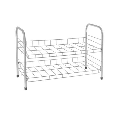 Этажерка для обуви разборная, 2 яруса, 66×28×44 см, цвет серебро