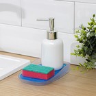 Подставка для моющего средства и губок Тео, цвет синий - Фото 3