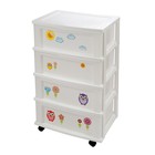 Комод 4-х секционныйи Bongo «Лесная сказка» с наклейками, цвет белый - Фото 1