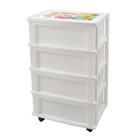 Комод 4-х секционныйи Bongo «Лесная сказка» с наклейками, цвет белый - Фото 2