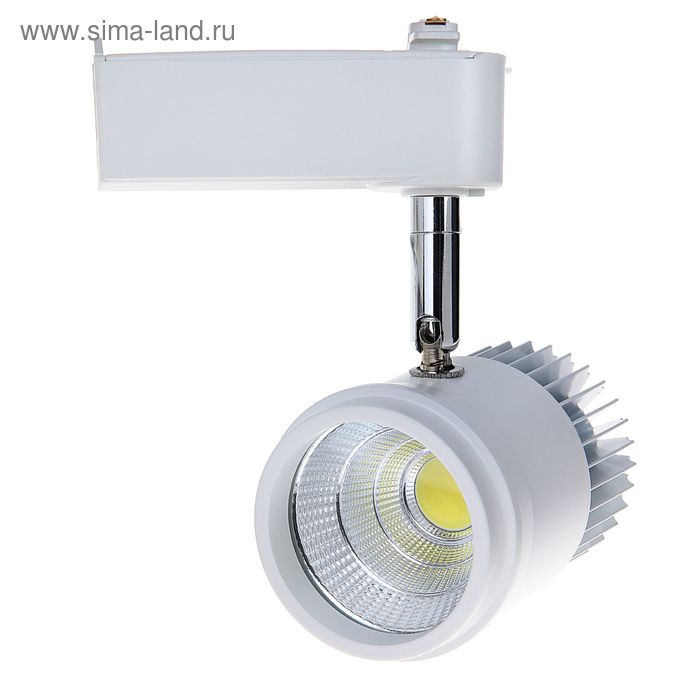 Трековый светильник LED, 12 W, 960 Lm, 6400 K, холодный свет, SL-1201W, корпус БЕЛЫЙ - Фото 1