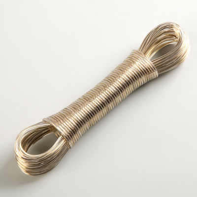 Верёвка бельевая с металлической нитью Доляна, d=2 мм, длина 15 м, цвет МИКС