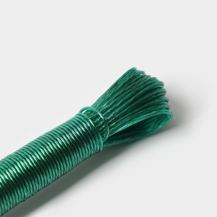 Верёвка бельевая с металлической нитью Доляна, d=2 мм, длина 20 м, цвет МИКС - фото 1895044182