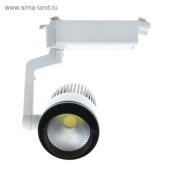 Трековый светильник LED, 30 W, 2400 Lm, 6400 K, холодный свет, SL-3001WB, корпус БЕЛО-ЧЕРНЫЙ - Фото 1