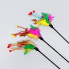 Дразнилка с перьями и пружинками "Позитив", микс цветов - фото 8253494