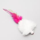 Мышь из натурального меха, 7.5 см, белая - Фото 4