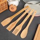 Набор кухонных принадлежностей «Бамбук», 4 предмета, на подставке - Фото 2