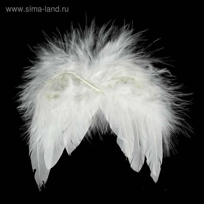 Крылышки декоративные перьевые, белые, 8х8 см - Фото 1