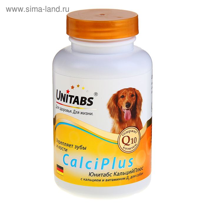 Витамины Юнитабс CalciPlus для собак, кальций/фосфор/витамин D, 100 таб - Фото 1