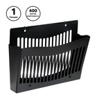 Лоток для бумаг Стамм, А4, настенный, пластиковый, 1 отделение, чёрный, 26×10×34 см - Фото 1