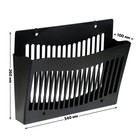 Лоток для бумаг Стамм, А4, настенный, пластиковый, 1 отделение, чёрный, 26×10×34 см - Фото 2