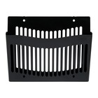 Лоток для бумаг Стамм, А4, настенный, пластиковый, 1 отделение, чёрный, 26×10×34 см - Фото 4