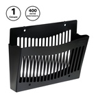 Лоток для бумаг Стамм, А4, настенный, пластиковый, 1 отделение, чёрный, 26×10×34 см - Фото 4