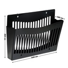 Лоток для бумаг Стамм, А4, настенный, пластиковый, 1 отделение, чёрный, 26×10×34 см - Фото 5