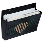 Лоток для бумаг Стамм, А4, настенный, пластиковый, 1 отделение, чёрный, 26×10×34 см - Фото 7