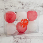Набор шаров пластик d-6 см, 6 шт "Туман" бело-красный - Фото 2