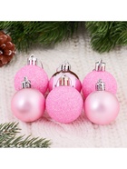 Ёлочные игрушки «Переливы ассорти», шары новогодние, d=4 см, набор 12 шт., розовый - Фото 3