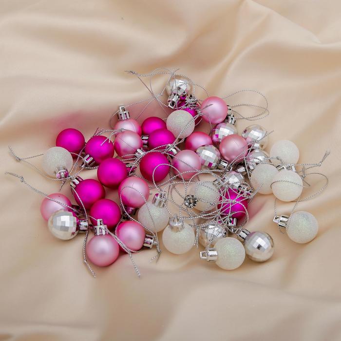 Набор шаров пластик d-2,5 см, 40 шт "Малышки в шарике" белый розовый - Фото 1