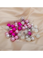 Ёлочные игрушки «Малышки в шарике», шары новогодние, d=2.5 см, набор 40 шт., белый/розовый - Фото 4