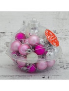 Ёлочные игрушки «Малышки в шарике», шары новогодние, d=2.5 см, набор 40 шт., белый/розовый - Фото 5
