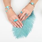 Кольцо «Натурель» под бирюзу, размер 17,18,19 МИКС - Фото 3