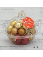 Ёлочные игрушки «Малышки в шарике», шары новогодние, d=2.5 см, набор 40 шт., красный/золотистый - Фото 4