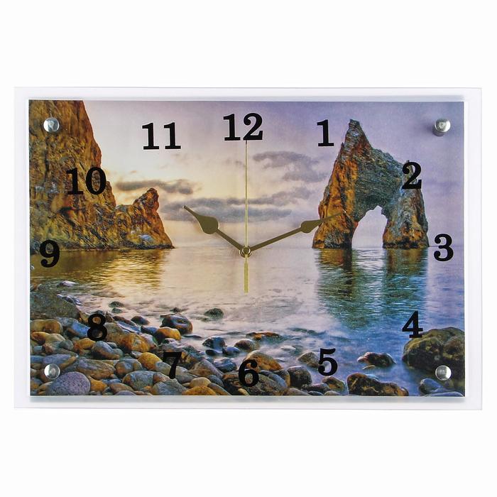 Часы-картина настенные, серия: Море, "Скала-врата у берега моря", дискретный ход, 25 х 35 см - фото 1905345318