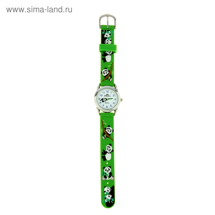 Часы наручные "Радуга", зеленые, панда - Фото 1